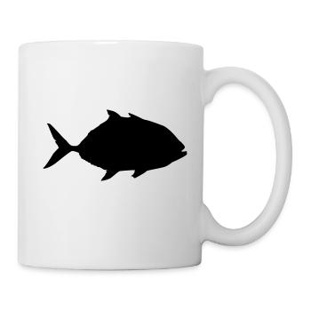 fisch piranha silhouette symbol - Tasse - Weiß - Rechts