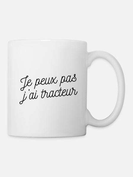 Je peux pas j'ai tracteur - Mug blanc - blanc