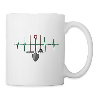 Garden ECG Heartbeat Tool Shovel Gardener - Mug - white - Right