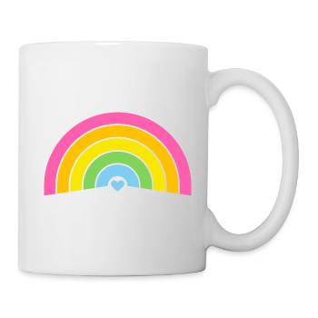 Rainbow& Heart – Pastell - Tasse - Weiß - Rechts