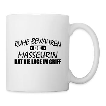 Masseurin-Ruhe bewahren-entspann dich - Tasse - Weiß - Rechts