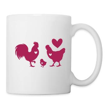 Huehnerfamilie - Tasse - Weiß - Rechts