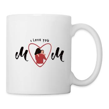 I love you Mom - Mother Daughter Hug - Mug - white - Right