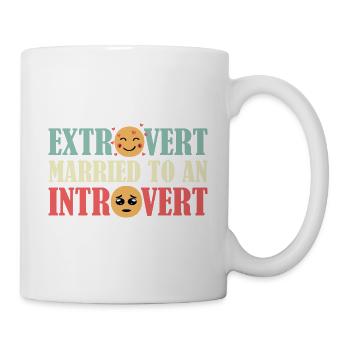 Extrovertiertes verheiratet introvertiert Glücklic - Tasse - Weiß - Rechts