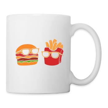 Burger Pommes Foodie Restaurantmanager Geschenk - Tasse - Weiß - Rechts