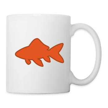 Goldfisch - Silhouette - Geschenkidee - Tasse - Weiß - Rechts