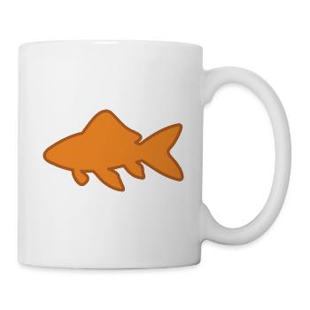 Goldfisch - Silhouette - Geschenkidee - Tasse - Weiß - Rechts