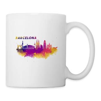 Skyline Barcelona in Spain - Mug - white - Right