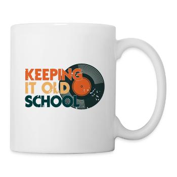 Retro Vintage DJ Keeping It OLD School T-Shirt - Mug - white - Right