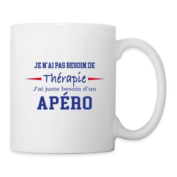 Thérapie apéro - Mug blanc - blanc - Droite