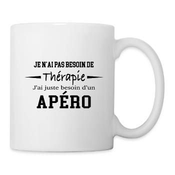 Thérapie apéro - Mug blanc - blanc - Droite