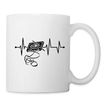 Retro Music Cassette Heartbeat Vintage Mixtape - Mug - white - Right