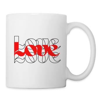 Amour Amour Amour En noir et Rouge. - Mug blanc - blanc - Droite