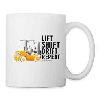 Warehouse drivers and warehouse workers for forklifts - Mug - white - Right