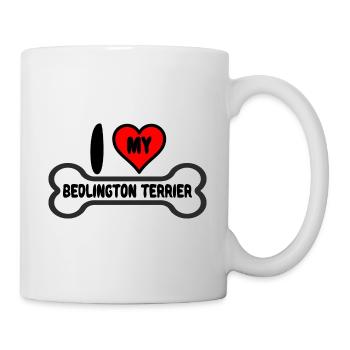 Bedlington Terrier Chien J’aime mon - Mug blanc - blanc - Droite