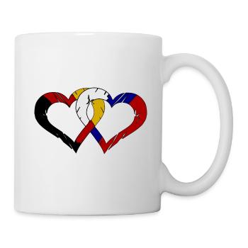 Russisch Deutsche Herzen - Tasse - Weiß - Rechts