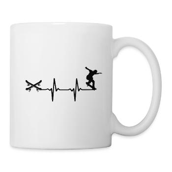 Skateboard skater heartbeat heartbeat skate - Mug - white - Right