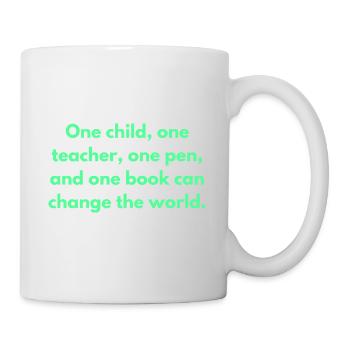 One Child One Teacher One Pen And One Book Can - Mug - white - Right