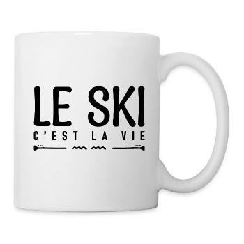 Le ski c'est la vie. cadeau skieur vacances de ski - Mug blanc - blanc - Droite