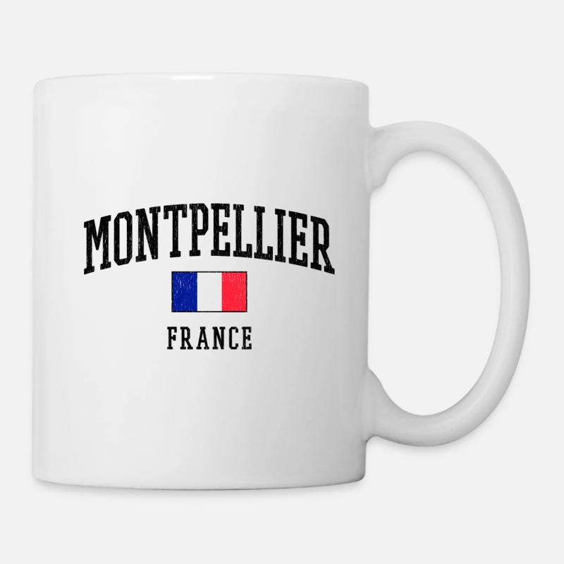 Montpellier France - Drapeau français - Mug blanc - blanc