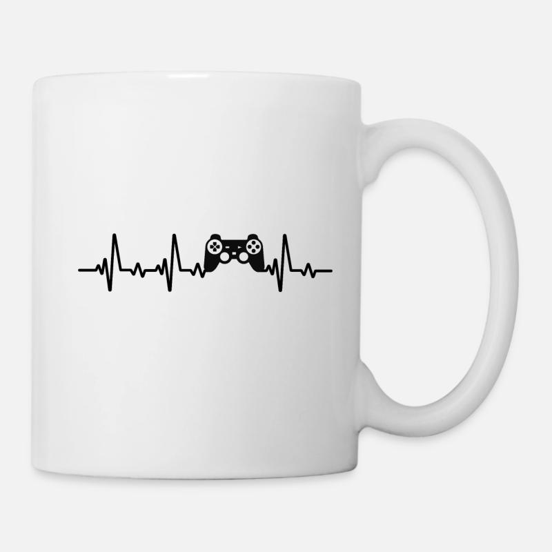 Console heartbeat gamer gamer - Mug blanc - blanc
