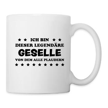 Geselle Lustiger Spruch Gesellenprüfung Geschenk - Tasse - Weiß - Rechts