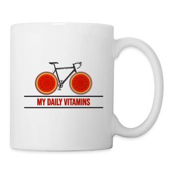 Bicycle bike chain "bike vitamins" road bike - Mug - white - Right