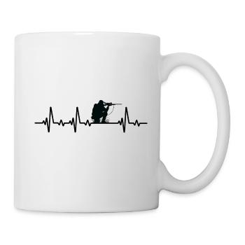 hunter hunting heartbeat hunting dog t-shirt hunting - Mug - white - Right