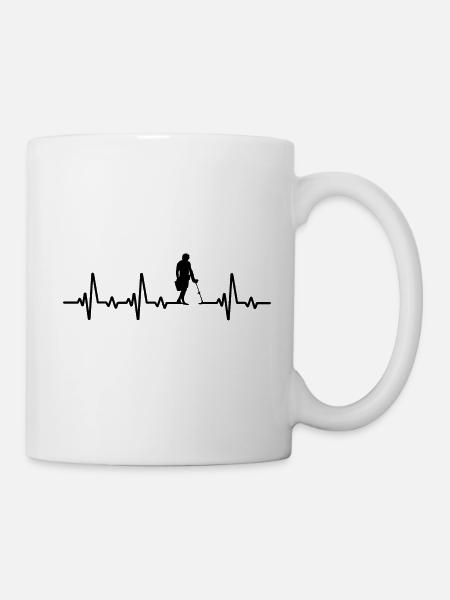 Sondeln Herzschlag Metalldetektor Schatzjäger - Tasse - Weiß