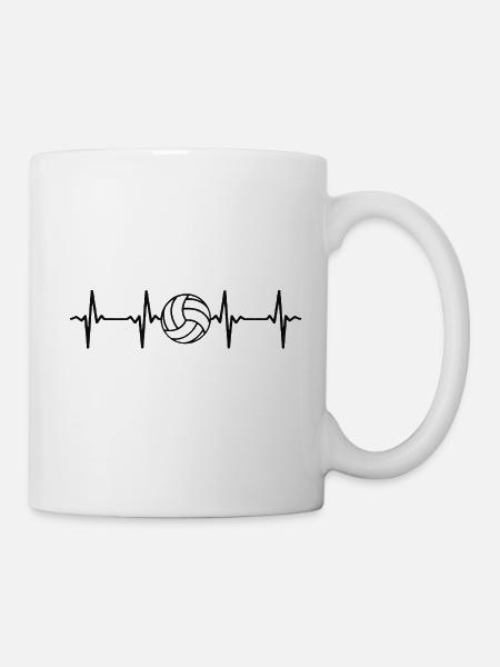 Volleyball Herzschlag Volleyballer - Tasse - Weiß