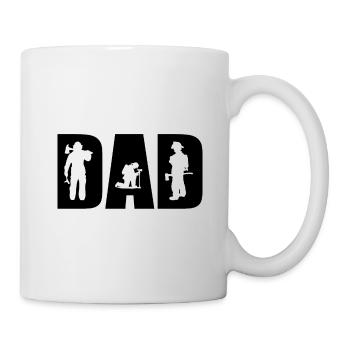 Father Fire Brigade T-Shirt Firefighter Dad - Mug - white - Right