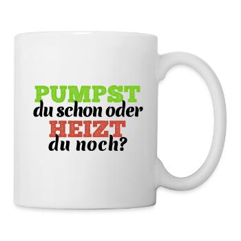 Pumpst du schon oder heizt du noch Elektro Heizung - Tasse - Weiß - Rechts