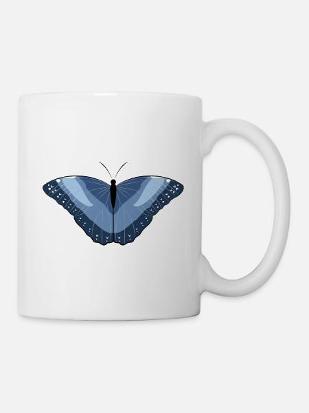 Fliegendes Kunstwerk - Schmetterling - Tasse - Weiß