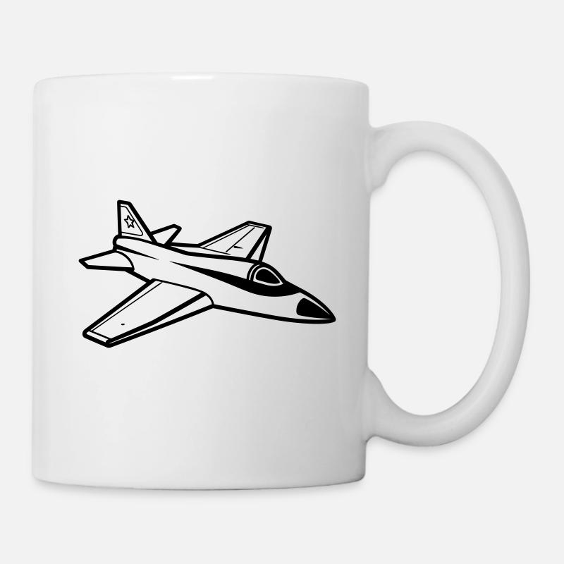 Avion de chasse - Mug blanc - blanc