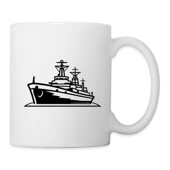 Bateau de combat - Mug blanc - blanc - Droite