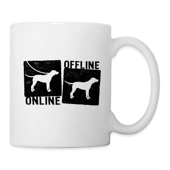 Online Offline - Weimaraner Hund Hundeleine - Tasse - Weiß - Rechts