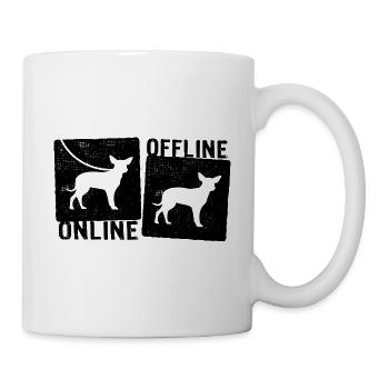 Online Offline - Chihuahua Hund Hundeleine - Tasse - Weiß - Rechts