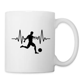 Herzschlag Fussball Fussballer | Farbe änderbar - Tasse - Weiß - Rechts