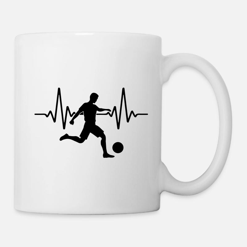 Footballeur Heartbeat | Couleur changeable - Mug blanc - blanc