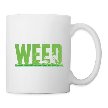 Lawnmowing Father Dads Against Weed Funny - Tasse - Weiß - Rechts