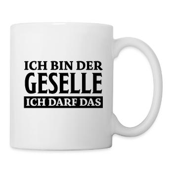Geselle Spruch Lustiges Gesellenprüfung Geschenk - Tasse - Weiß - Rechts