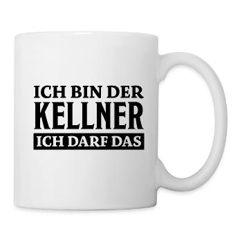 Kellner Spruch Restaurant Lustige Kellner Geschenk - Tasse - Weiß - Rechts