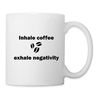 Inhaler le café expirer la négativité - Mug blanc - blanc - Droite