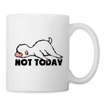 Pas aujourd’hui - Fatigué et paresseux - Agneau - Mouton - Mug blanc - blanc - Droite