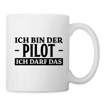 Pilot Spruch Flugsport Lustiges Piloten Geschenk - Tasse - Weiß - Rechts