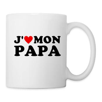 J' aime mon papa cadeau fête des pères coeur rouge - Mug blanc - blanc - Droite