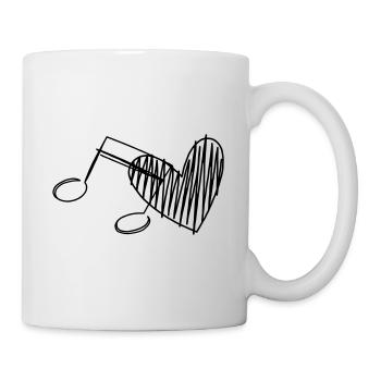 Amateur de musique Note de musique Coeur - Mug blanc - blanc - Droite