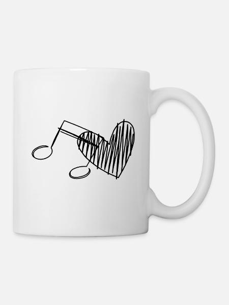 Musikliebhaber Musik Note Herz - Tasse - Weiß