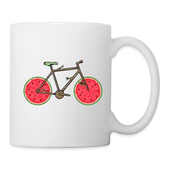 Vélo de pastèque, vélo de fruits, vélo de fruits Kawaii - Mug blanc - blanc - Droite