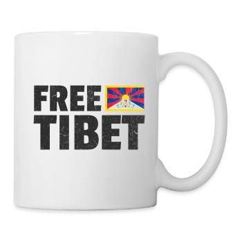 Tibet libre : Soutenez la liberté tibétaine - Mug blanc - blanc - Droite